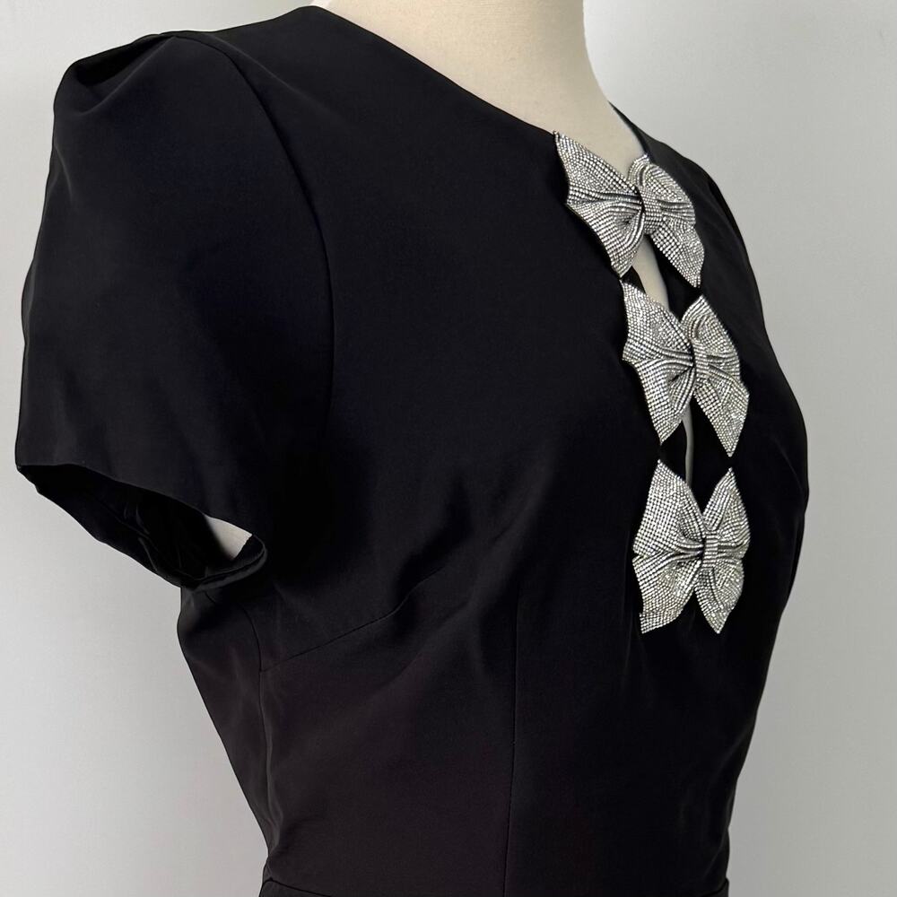 Sam Edelman Cady Rhinestone Bow Mini Dress in Black | Size 14 NWT - Picture 6 of 11
